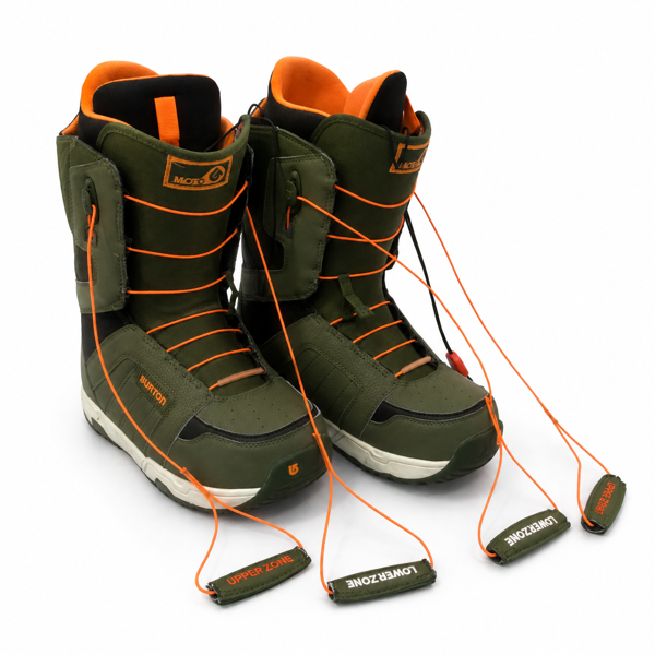 +M: Burton Moto (khaki green/orange) snowboardstøvler (F /26)