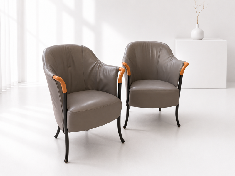 2 Progetti lounge-/armstole formgivet af Umberto Assago Progetti (f. 1949), fremstilet hos Giorgetti (*4)