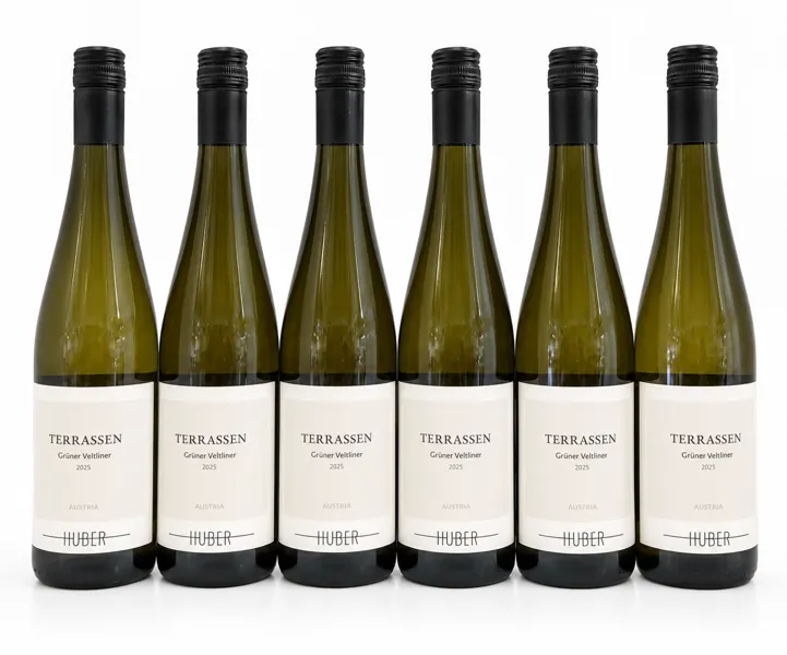 6 fl. La Chablisienne Bourgogne Chardonnay (2024) samt 6 fl. Huber Grüner Veltliner Terrassen (2025) - husk at se billede 2